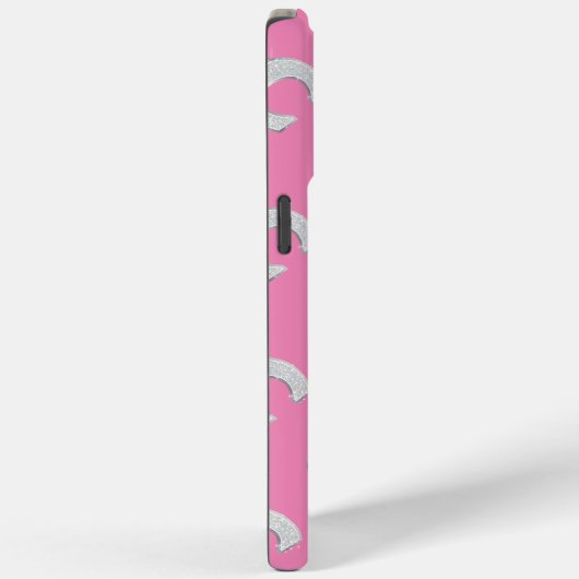 Roze zilveren letter C Case-Mate iPhone Case (Achterkant / Rechts)