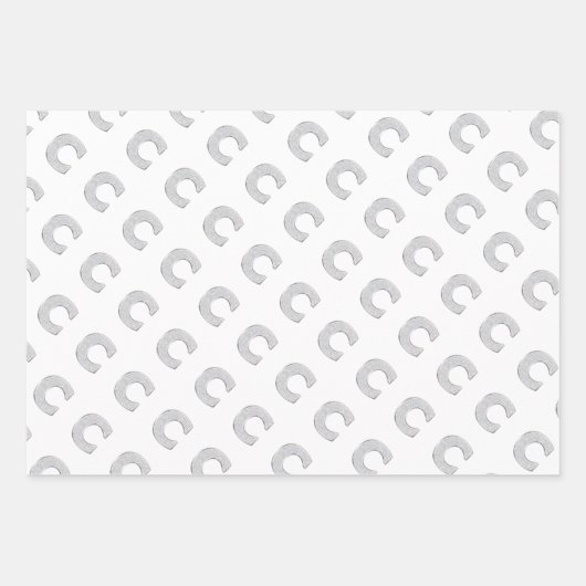 Roze zilveren letter C Inpakpapier Vel (Voorkant 3)