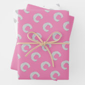 Roze zilveren letter C Inpakpapier Vel (In situ)
