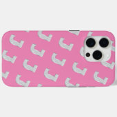 Roze zilveren letter J Case-Mate iPhone Case (Achterkant (horizontaal))