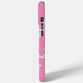 Roze zilveren letter J Case-Mate iPhone Case (Achterkant / Links)