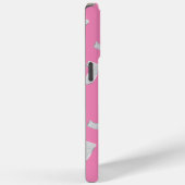Roze zilveren letter J Case-Mate iPhone Case (Achterkant / Rechts)