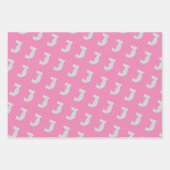 Roze zilveren letter J Inpakpapier Vel (Voorkant)