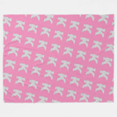 Roze zilveren letter K Fleece Deken (Voorkant (Horizontaal))
