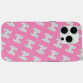 Roze zilveren letter M Case-Mate iPhone Case (Achterkant (horizontaal))