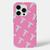 Roze zilveren letter T Case-Mate iPhone Case (Achterkant)