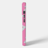 Roze zilveren letter T Case-Mate iPhone Case (Achterkant / Links)