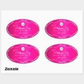 Roze Zilveren Logo Initialen Glitter Product Label (Vel)