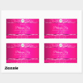 Roze Zilveren Logo Initialen Glitter Product Label (Vel)