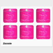Roze Zilveren Logo Initialen Glitter Product Label (Vel)