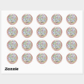 Roze Zilveren Monogram Moeder van parel Envelope Z Ronde Sticker (Vel)
