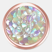 Roze Zilveren Monogram Moeder van parel Envelope Z Ronde Sticker (Voorkant)