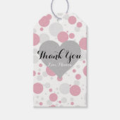 Roze & Zilveren Polka Dots Glam Party Dank u Cadeaulabel (Voorkant)