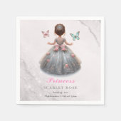 Roze zilveren prinsessenjurk Sprookjesverjaardagsf Servet (Voorkant)