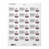 Roze & Zilveren Quinceañera Meisje Etiket (Full Sheet)