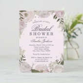 Roze Zilveren Roos Bloemen Vrijgezellenfeest Kaart (Staand voorkant)