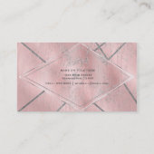 Roze & Zilveren Satijn Sparkle Glam Chique Salon S Visitekaartje (Achterkant)