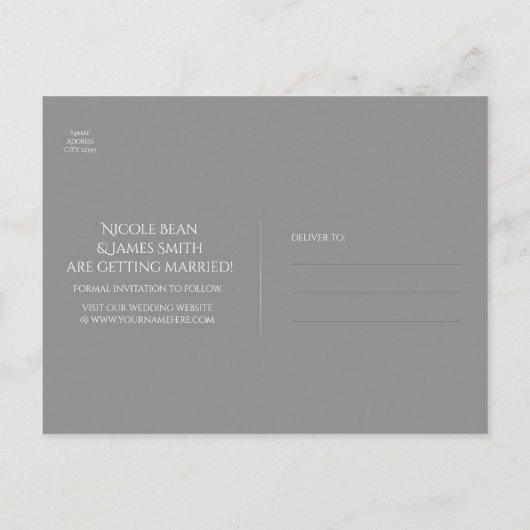 Roze & Zilveren Satijn Sparkle Glam Save the Date Aankondigingskaart (Achterkant)