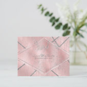 Roze & Zilveren Satijn Sparkle Glam Save the Date Aankondigingskaart (Staand voorkant)