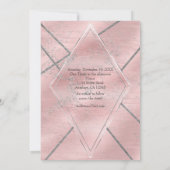 Roze & Zilveren Satijnen Glamour Sparkle Sweet 16  Kaart (Achterkant)