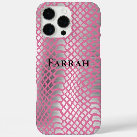 Roze Zilveren Slang Print Case-Mate iPhone Case (Achterkant)