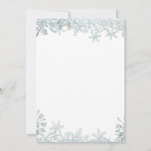 Roze zilveren sneeuwvlok baby shower kaart (Achterkant)