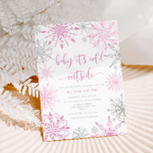 Roze zilveren sneeuwvlokken winter meisje baby sho