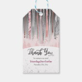 Roze Zilveren Snowy Mystic Wood Verjaardag Cadeaulabel (Voorkant)