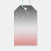 Roze Zilveren Snowy Mystic Wood Verjaardag Cadeaulabel (Achterkant)