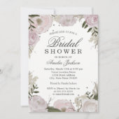 Roze zilveren Sparkle Floral Vrijgezellenfeest Kaart (Voorkant)