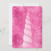 Roze Zilveren Sparkle Glam Eenhoorn Verjaardag Kaart (Achterkant)