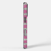 Roze zilveren Sparkly Confetti Stripes Case-Mate iPhone Case (Achterkant / Rechts)