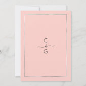 Roze Zilveren Sparkly Glitter Confetti Side Weddin Kaart (Achterkant)