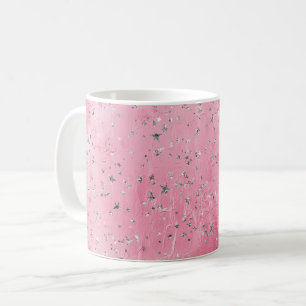 Roze Zilveren Sterren Koffiemok