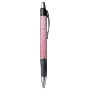 Roze Zilveren Sterren Pen