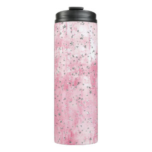 Roze Zilveren Sterren Thermosbeker