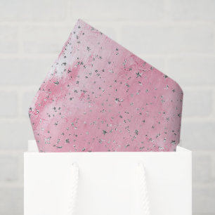 Roze Zilveren Sterren Verjaardag Tissuepapier
