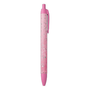 Roze Zilveren Sterren Zwarte Inkt Pen