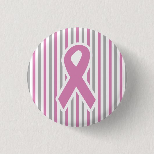 Roze & Zilveren Strepen aangepaste knop Ronde Button 3,2 Cm (Voorkant)
