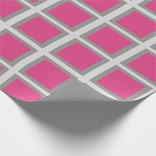 Roze & Zilveren Vierkant Cadeaupapier (Hoek)