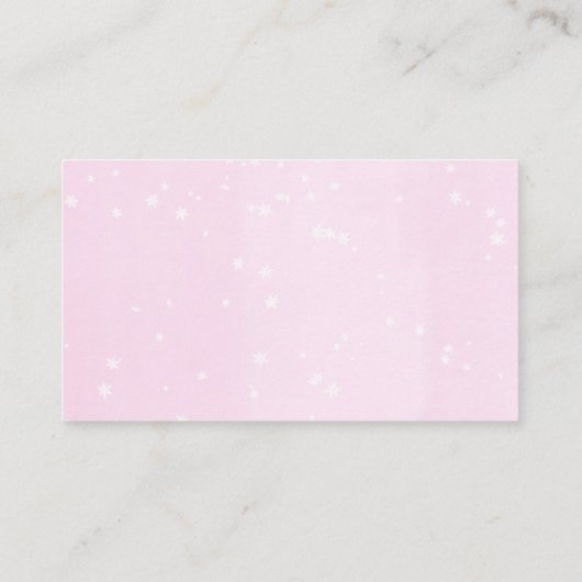 Roze zilveren winterboomkleedkaarten voor luiers informatiekaartje (Achterkant)