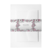 Roze Zilveren Witte Bloem Uitnodigingen Wikkel (Voorkant Voorbeeld)