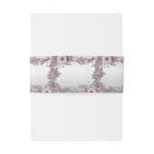 Roze Zilveren Witte Bloem Uitnodigingen Wikkel (Achterkant Voorbeeld)