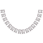 Roze Zilveren Witte Bloemen Bunting Vlag Vlaggetjes (Alle)