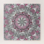 Roze Zilveren Witte Bloemen Jigsaw Puzzel (Horizontaal)