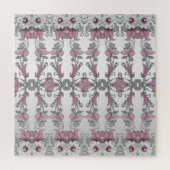 Roze Zilveren Witte Bloemen Jigsaw Puzzel (Verticaal)