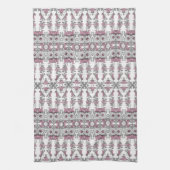 Roze Zilveren Witte Bloemen Keuken Handdoeken (Verticaal)