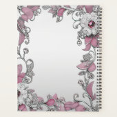 Roze Zilveren Witte Bloemplanner Planner (Achterkant)
