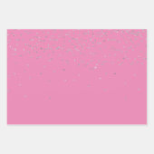 Roze Zilveren Zebra Gift Labels Inpakpapier Vel (Voorkant 2)