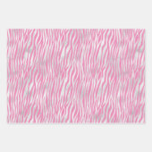 Roze Zilveren Zebra Gift Labels Inpakpapier Vel (Voorkant)